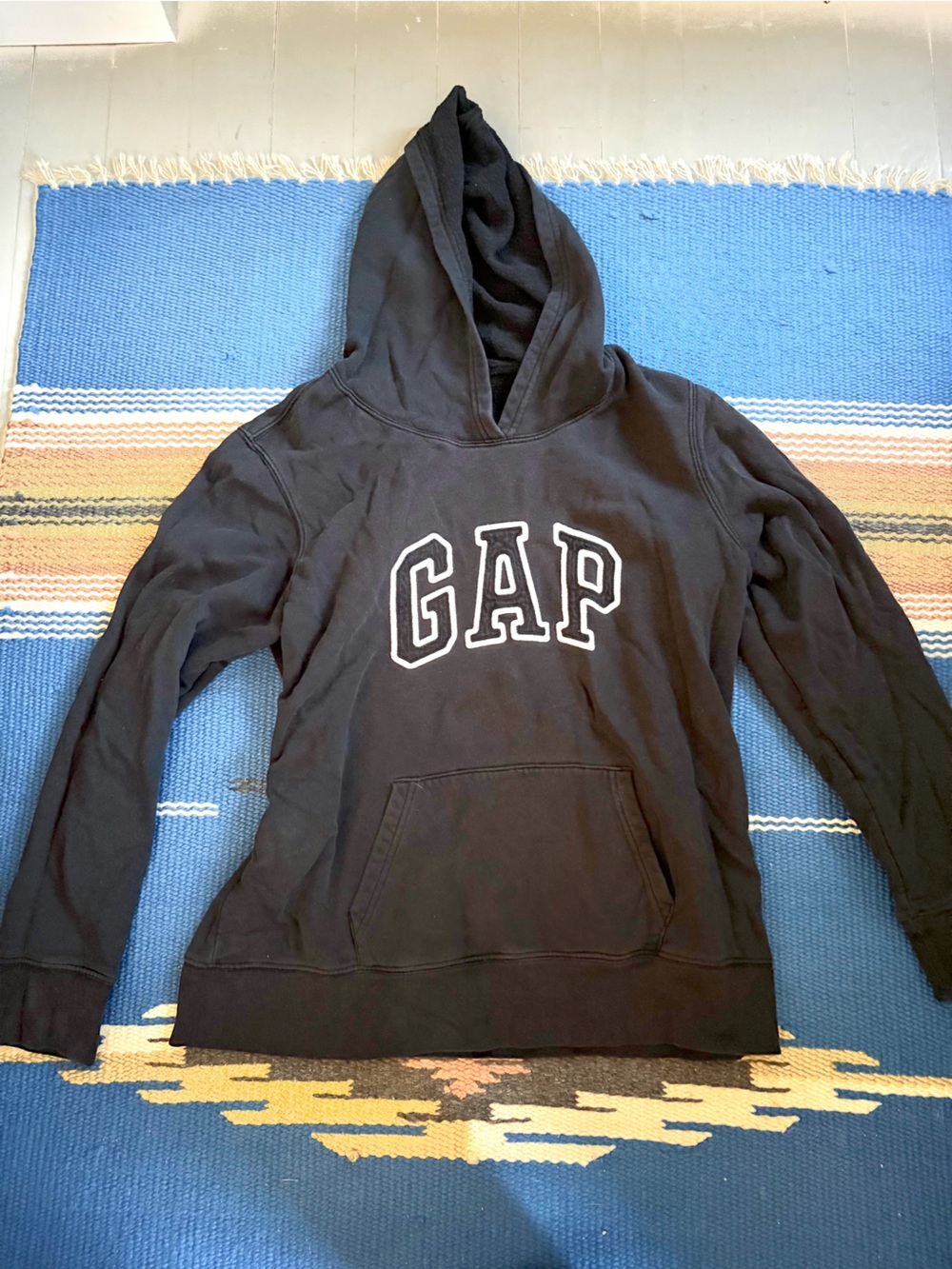 GAP Black Hooded Sweatshirt with White Logo